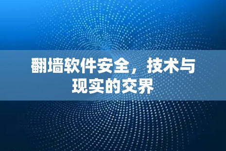 翻墙软件安全，技术与现实的交界