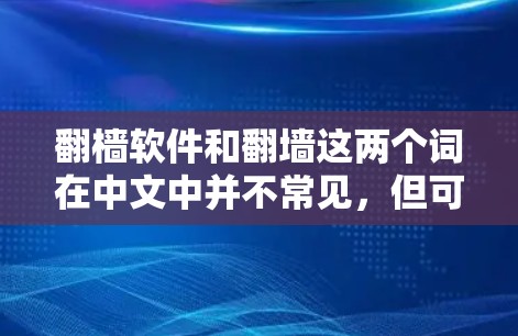 翻樯软件和翻墙这两个词在中文中并不常见，但可能指的是一种与网络数据传输或管理相关的产品或技术。如果翻墙是指翻墙软件，那么以下是一些可能的解释和建议