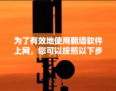 为了有效地使用翻墙软件上网，您可以按照以下步骤操作