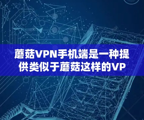 蘑菇VPN手机端是一种提供类似于蘑菇这样的VPN服务的手机应用，旨在让用户通过手机访问安全、免费或低价的VPN网络。以下是关于蘑菇VPN手机端的详细介绍
